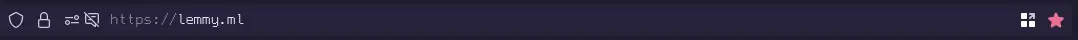 A screenshot of the Firefox address bar at https://lemmy.ml. It is bookmarked. The font is blurry.